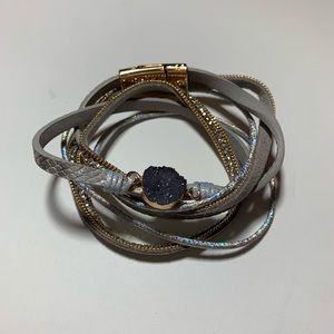 Beautiful Real Druzy Stone Wrap Bracelet